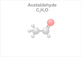 Simplified scheme of the acetaldehyde molecule.