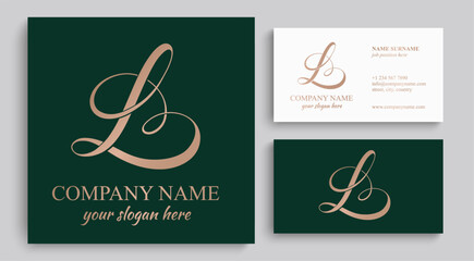 L logo. L letter logo template elements. personal monogram. Vector elegant logo. letter L logo design letter L luxurious - obrazy, fototapety, plakaty