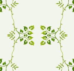 Florales Muster mit Blüten Textur Hintergrund Landhausstil grün
