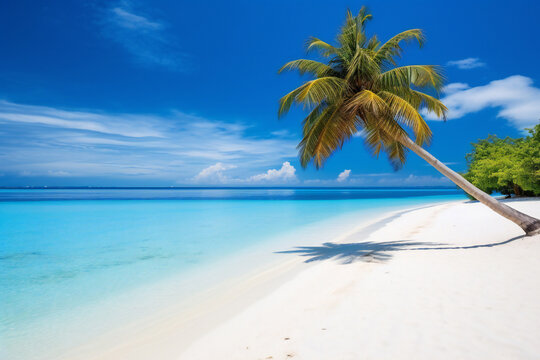 Beautiful Beach with Palm Tree
