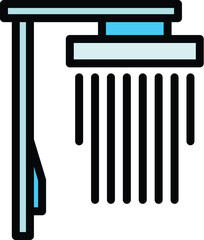 Shower head spa icon. Outline Shower head spa vector icon for web design isolated on white background color flat