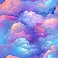 Fototapeta na wymiar seamless background with clouds Ai generative