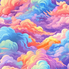 Fototapeta na wymiar seamless background with clouds Ai generative