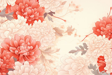 Japonism illustration for invitations.