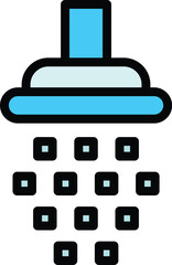 Shower head clean icon. Outline Shower head clean vector icon for web design isolated on white background color flat