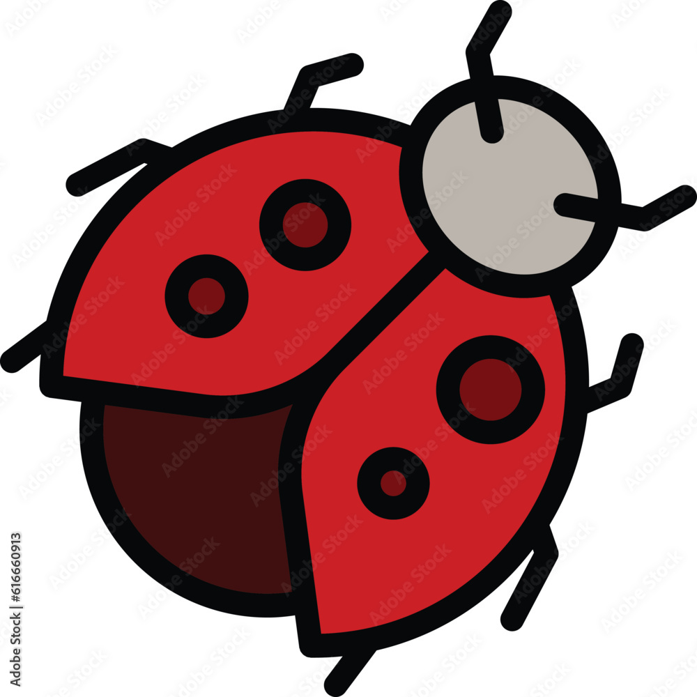 Poster ladybird child icon. outline ladybird child vector icon for web design isolated on white background  - Posters