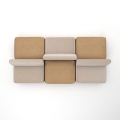 Furniture for modern room interior , Comfortable sofa on white background. Furniture, interior object, stylish sofa, 3d Rendering