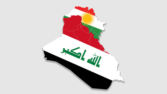 Map of Iraqi Kurdistan and map of Iraq