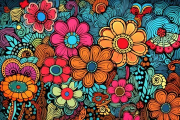 Kawaii doodle monsters, city, cat, robot for child coloring books, Generative AI