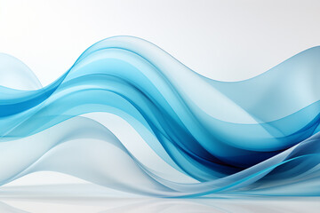 Fototapeta premium Abstract background with wavy lines. Blue smooth waves. Generative AI