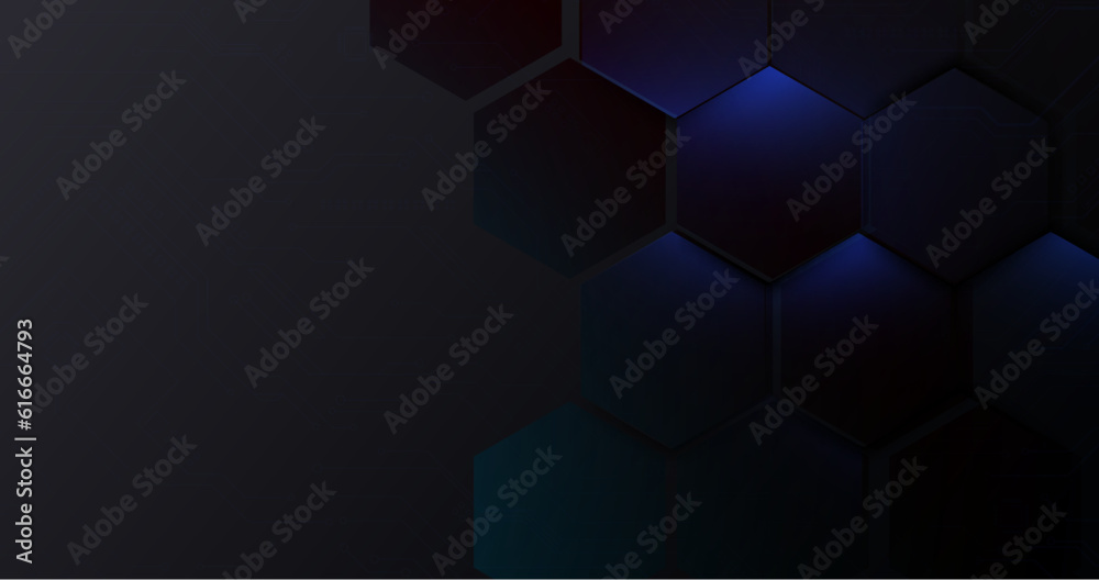 Poster abstract blue hexagon futuristic and technology concept background. vector illustration