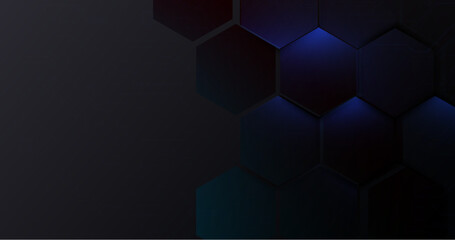 Abstract blue hexagon Futuristic and technology concept background. Vector illustration
