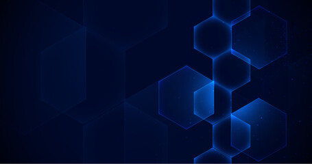 Abstract blue hexagon digital, futuristic, technology concept background. Vector illustration