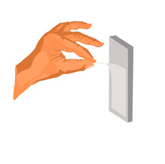 vector illustration, Hand removing protective film