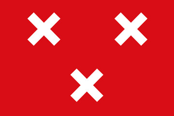 Flag of Breda City and Municipality (North Brabant or Noord-Brabant province, Kingdom of the Netherlands, Holland)