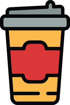 recommend clip art: To go cup icon outline vector. Coffee takeaway. Paper take coffee color flat