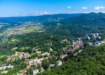 Sovata resort - Romania seen from above in summer