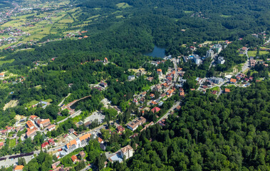 Aerial view of Sovata resort - Romania in summer