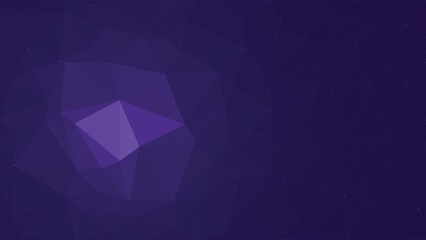 Fototapeta premium Dark Purple Abstract triangle low poly pattern with same tone line mesh and connected dots, polygonal geometric color, Technology concept background, Vector for Web, Mobile Interfaces or Print