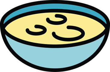 German soup icon outline vector. Dish food. Dinner cheese soup color flat
