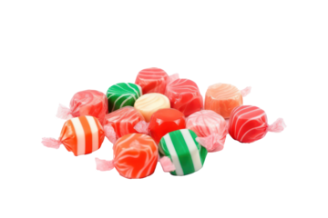 Candy isolated on transparent background. Generative AI.