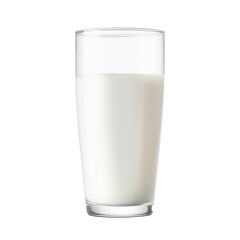 Glass of milk isolated on transparent background. Generative AI.