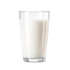 Foto op Aluminium Glass of milk isolated on transparent background. Generative AI. © SaraY Studio 