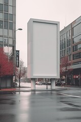 Obraz premium blank white billboard on a city street for mockup, created with generative ai