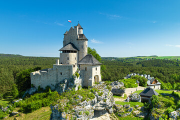Fototapeta na wymiar Beautiful view of Bobolice castle, Niegowa, Poland