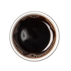 Inside part of coffee americano cup isolated on transparent background. Generative AI.