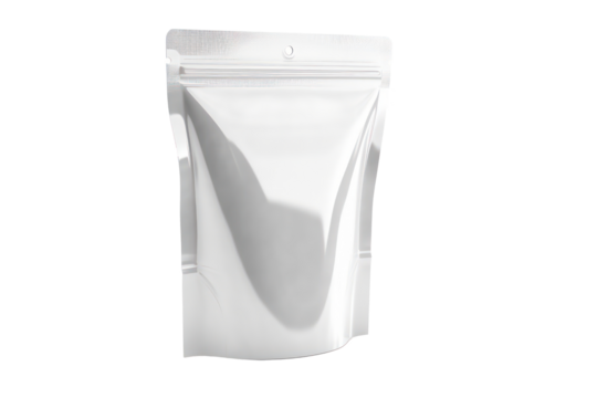 Single blank flexible food or drink pouch bag. Generative AI.