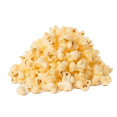 Pile of popcorn isolated on transparent background. Generative AI.