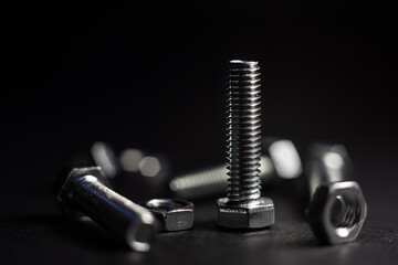 Background of many metal screws