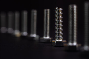 Background of many metal screws