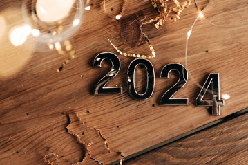 2024 text background. New year and business concept strategy.