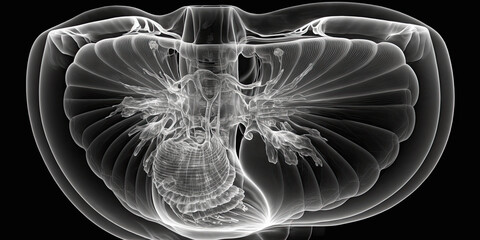 Stomach X-ray: X-ray image of the stomach and digestive system - Generative AI