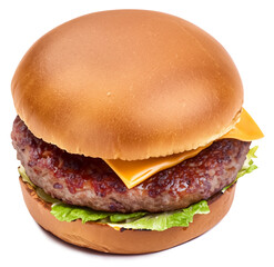 Cheeseburger isolated on transparent background