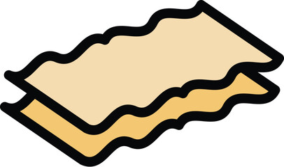 Dish lasagne icon outline vector. Lasagna pasta. Italian food color flat