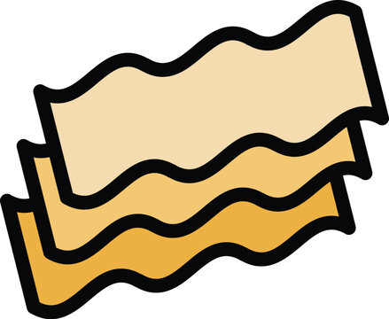 recommend clip art: Sauce lasagne icon outline vector. Lasagna pasta. Italian food color flat