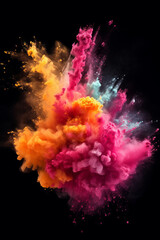 Color Powder Explosion - Abstract Powder Splatted Background