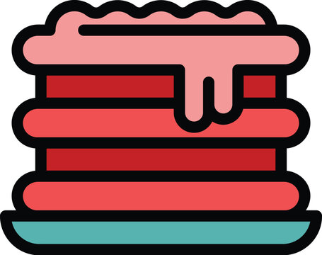 recommend clip art: Butter lasagna icon outline vector. Lasagne pasta. Italian cheese pasta color flat