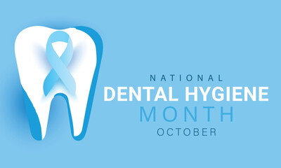 National Dental Hygiene month. background, banner, card, poster, template. Vector illustration.