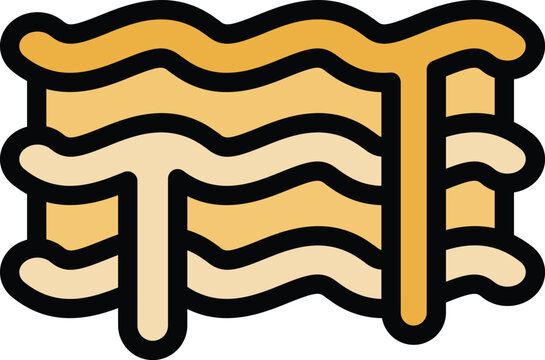 recommend clip art: Baked lasagna icon outline vector. Lasagne pasta. Macaroni food color flat