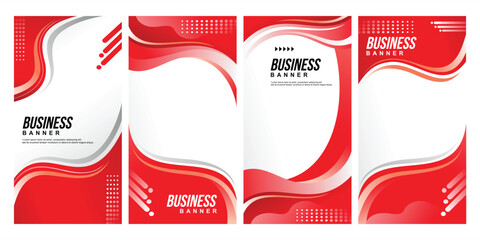 Red banner background design vector set