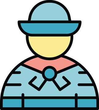 recommend clip art: Gondolier man icon outline vector. Gondola boat. Venice italian color flat