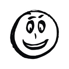 Smile icon vector. Face emoticon sign joy