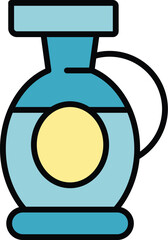 Italian perfume icon outline vector. Italy olive. Oil bottle color flat