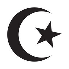 Islam religious symbol, vector illustration, black on white background