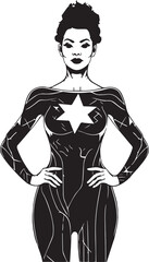 Woman superhero, superhero silhouette, vector Illustration, SVG