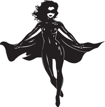Woman superhero, superhero silhouette, vector Illustration, SVG